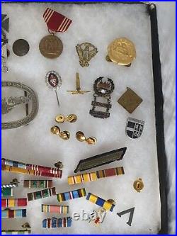 Lot Of WWII Military Collectibles Medals, Patches, Pins, Ribbon Bars & More