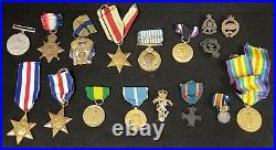 Lot of 17 Misc WWII Korea USA British Etc Ribbon Medals