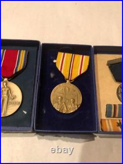 Lot of 6 American Campaign Medals Sterling Brass Tiffany and Company VERY GOOD