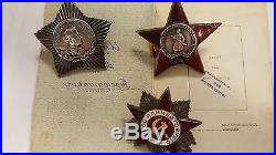 Lot of Soviet orders and medals dated from the II WWSuvorov order 3 degree, Red