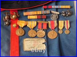 Lrg. Named WW2 USMC Sergeants Uniform Grouping with Medals, Pre-WW2 EGA's LOOOOK