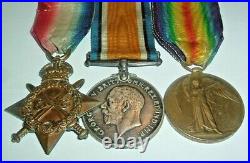 MEDALS-ORIGINAL WW1 1914-15 DELVILLE WOOD TRIO 4th SOUTH AFRICAN SCOTTISH