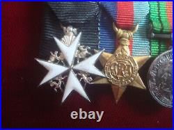 MINIATURE MILITARY MEDALS WW2 ORDER St JOHN 1939/45 STAR DEF WAR TA DEC 3 BARS