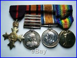 Major Knight WW1 OBE MID Victorian QSA City London Volunteer War & Victory medal
