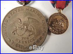 Marine Corps Nicaraguan campaign medal #611 to Kennedy ribbon bar miniature WW I