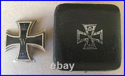 Medal German Ww1 Iron Cross 1 St Class 800 Silver Marked In Case