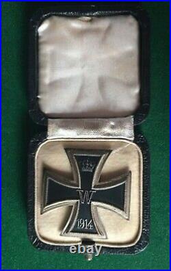 Medal German Ww1 Iron Cross 1 St Class Not Maker Marked In Black Case