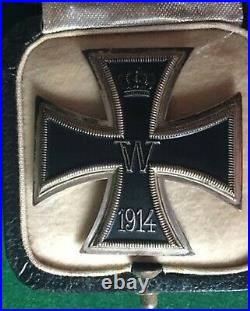 Medal German Ww1 Iron Cross 1 St Class Not Maker Marked In Black Case
