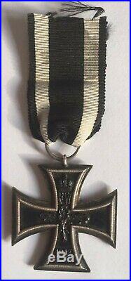 Medal German Ww1 Iron Cross 2nd Class & Award Certificate Kannonier F. Suttner