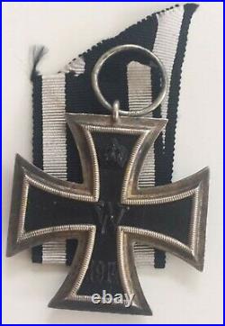Medal Insignia German Ww1 Iron Cross 2nd Class 800 Silver Marked On Ring