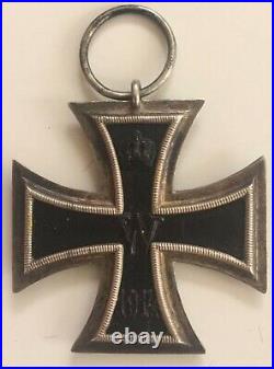 Medal Insignia German Ww1 Iron Cross 2nd Class 800 Silver Marked On Ring