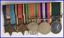 Medal Insignia Ww 2 Group Of 5 Inc. Territorial Medal Sgt. A. J. Hooker R. Sign