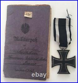 Medal Ww1 German Group Ek2 + Militarpass Musketier Franz Hermann