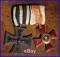Medal Ww1 German Group Of 2 Iron Cross 2nd Class Hanseatenkreuz Lubeck