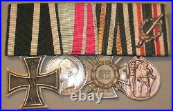Medal Ww1 German Group Of 4 Ek2 + Hessen + Cross Of Honour + Fur Deutschland