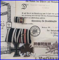 Medal Ww1 German To Paul Lange + Medals + Wound Badge + Certificates
