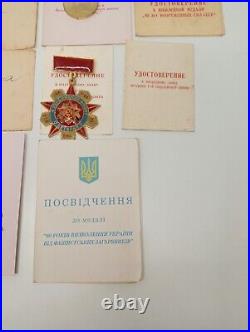 Medals Certificates USSR For One Person Vintage Collectible Soviet Era Rare Old