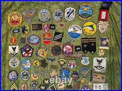Military Junk Drawer Lot, WW2 Modern Boy Scout Medals Patches USMC Army Navy