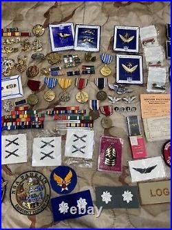 Military Junk Drawer Lot, WW2 Vietnam Modern US Army Navy Insignia Pins Medals