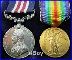 Military Medal MM For Bravery WW1 MIA + Victory Medal Lance Sergant J Houston
