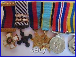 Minaiture Medal Group DSO, DFC (2 bars), WW2 Croix de Guerre plus WW2