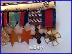 Minaiture Medal Group DSO, DFC (2 bars), WW2 Croix de Guerre plus WW2