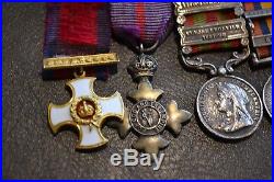 Miniature Medal Group Gallantry DSO, OBE, India General Service, Boer War, WW1
