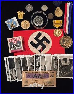 Misc. And NAZI GERMAN WW2 LOT- Coins, photos, Armband, Medals, ect