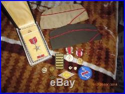 NAMED MEDAL LOT ww2 Bronze Star GC ribbons ARTILLERY HATS brass MARION Buffalo