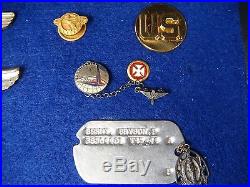 Named Ww2 Us Medals Silver Wing Pins Army Air Corps Transport Command Flight Log