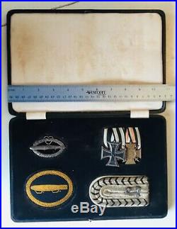 Named German WW1 Named ZEPPELIN Crew Member Medals in Box, Junkers Zep Badge 900