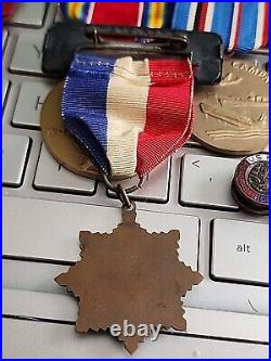 Named Pre WW2 USN-6-Medal Grouping + Yard Badge+ Discharge Pins VERY RARE