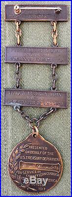 Named Three Bar 1918 World War I US Treasury Liberty Loan Boy Scout (BSA) Medal