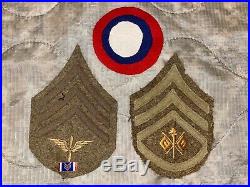 Named WW1 US Army Air service Enlisted Grouping, Dog Tags, Rank, Victory medal