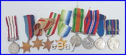 Nine Ww2 Medals Naval General Service Medal 1936 Palestine Stars