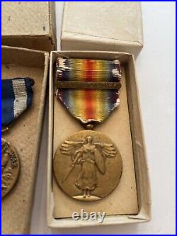 Numbered New York State WW1 Service/WW1 Victory medal group Defense Sector Name