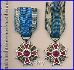 OLD Royal Romania Order Romanian Crown MEDAL WW II 2 KNIGHT & OFFICER 1881 1932