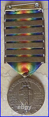 ORIGINAL WW1 U. S. VICTORY MEDAL with VARIOUS NAVY CLASPS