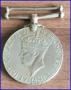 Original 1939-1945 World War II Service War Medal with Ribbon, George VI