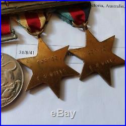 Original Australian Raaf Ww2 Medal Group Of 4 112 Squadron Killed Pilot