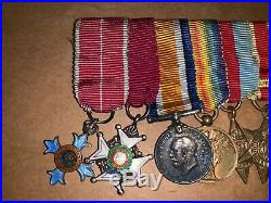 Original British WW1 & WW2 11 Place Miniature Medal Bar-North Africa, Italy