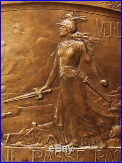 Original Large French Art Copper Plaque By L. O. Mattei Ww 1 Battle Of Verdun