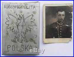 Original Polish Ww2 Cigarette Case + Photo + Medal, Armia Krajowa, 1939-1944