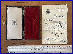 Original Post WW2 Officers Efficiency Decoration Medal Box DSO MBE DCM Recipient
