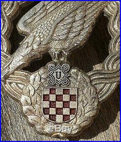 Original Ustasa Ww2 Croatia Air Force Paratrooper Badge Wwii Medal Ndh