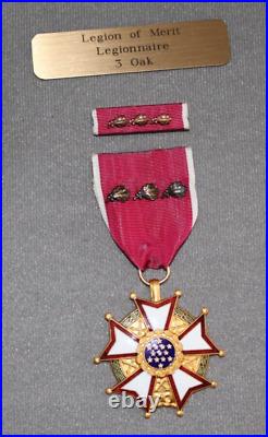 Original Vintage WWII Legion of Merit Legionnaire 3 Oak Medal Set