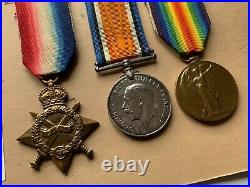 Original WW1 1914/15 Star Medal Trio, South Wales Borderers, KIA, Casualty