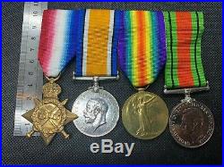Original WW1 4x Medal Group Named Gunner N Harris Royal Artillery WW2 HG