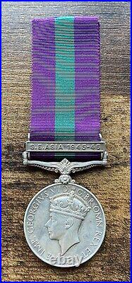 Original WW2 General Service Medal GSM with South East Asia 1945-46 Clasp 19968