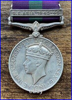 Original WW2 General Service Medal GSM with South East Asia 1945-46 Clasp 19968